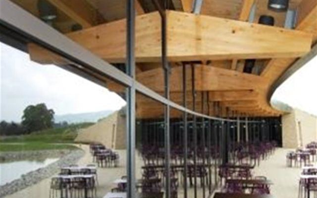 Wood Finish curtain wall at Gloucester Gateway Services